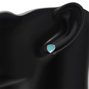 Turquoise Reuleaux Triangle Silver Stud Earrings, e390st